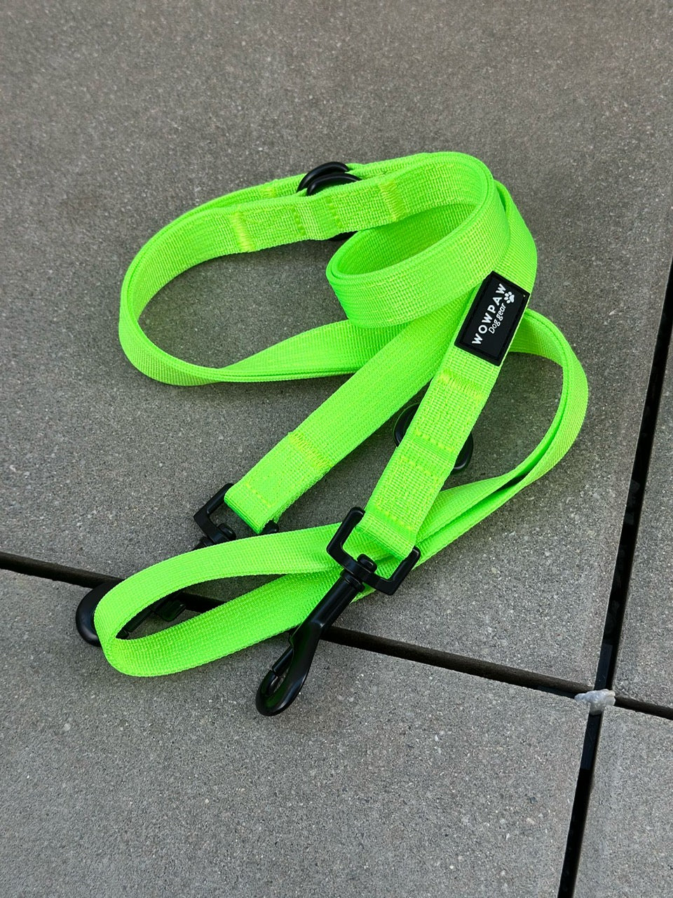 Guinzaglio standard per cani S regolabile, lunghezza 2m, verde neon