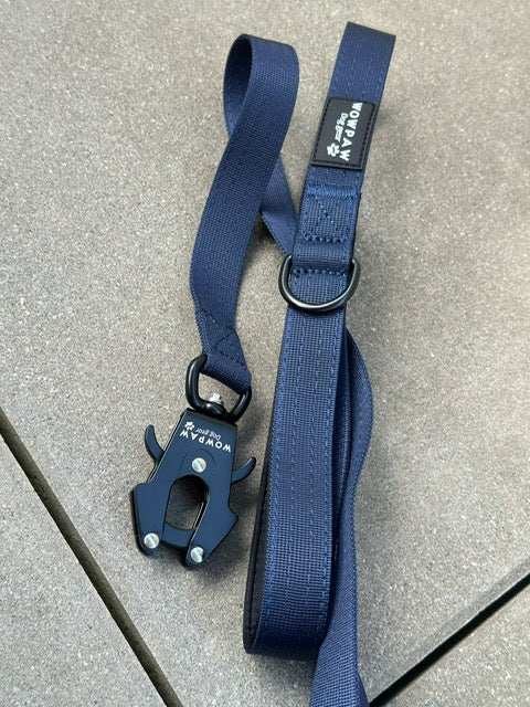 Taktische Hundeleine SOFTLINE mit Froschkarabiner Länge 1,5m Navyblau