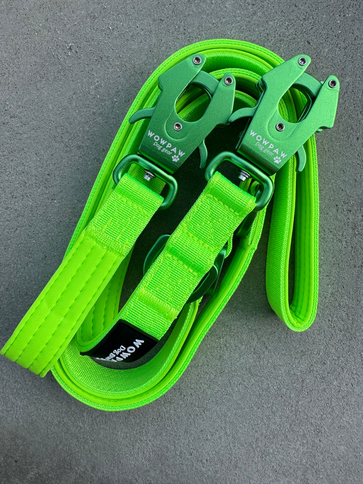 Taktische Hundeleine ULTRA LIGHT Neongrün Edition, Länge 2m verstellbar