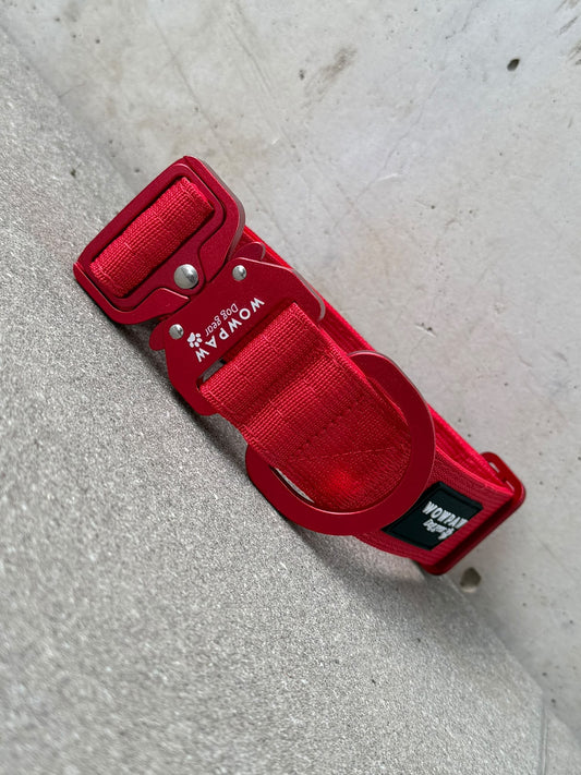 Collare tattico di alta qualità per cani 3,8cm ULTRA LIGHT Edizione rossa taglia S senza maniglia