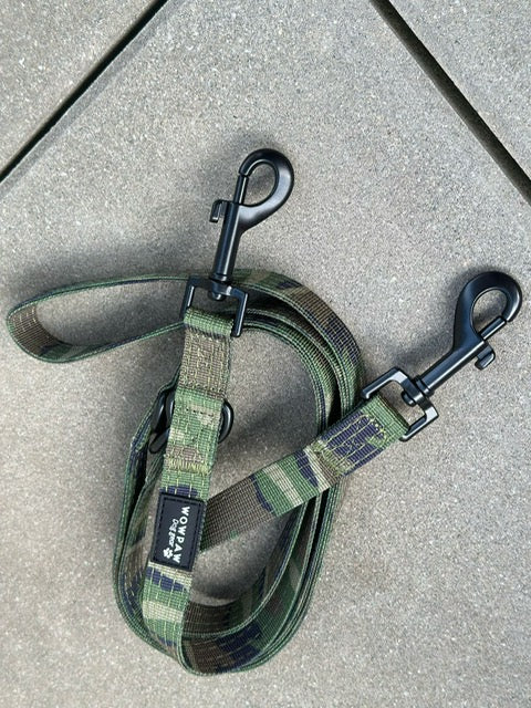Guinzaglio standard per cani S regolabile, lunghezza 2m, mimetico verde militare