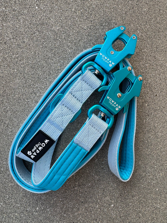 Taktische Hundeleine ULTRA LIGHT Light Blue Edition, Länge 2m verstellbar