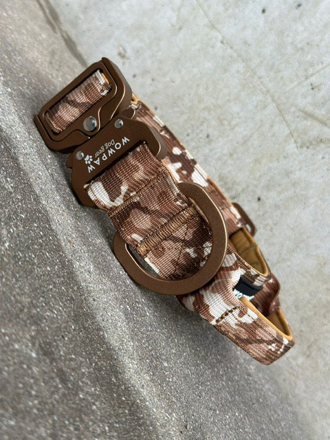 Taktisches Hundehalsband ULTRA LIGHT 3,8cm Braun Camo Edition L