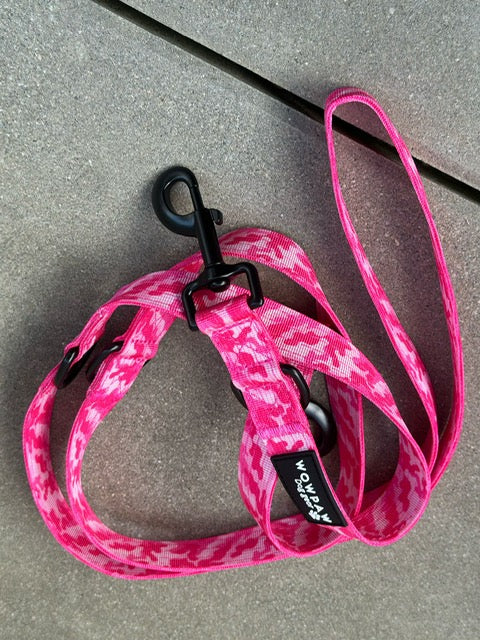 Guinzaglio standard per cani S regolabile, lunghezza 2m, mimetico rosa