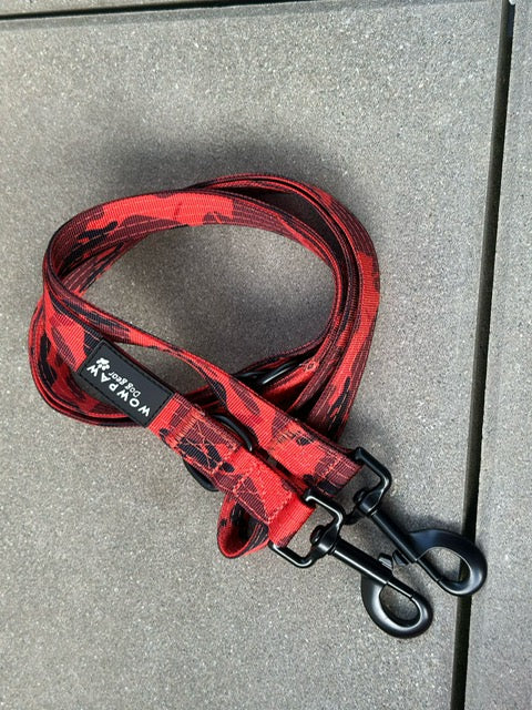 Guinzaglio standard per cani S regolabile lunghezza 2m Rosso mimetico