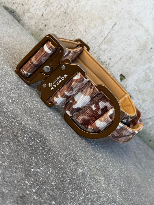 Taktisches Hundehalsband ULTRA LIGHT 5cm Braun Camo Edition S