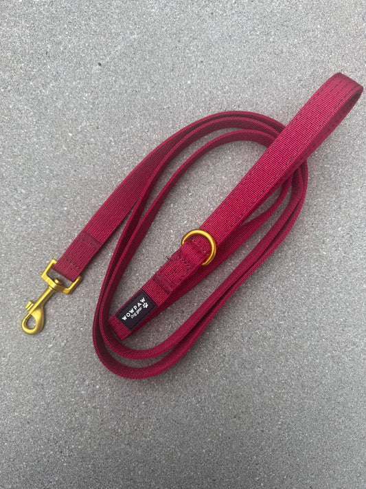 Standard Hundeleine S Länge 1,8m Burgund Edition mit Kleinkarabiner