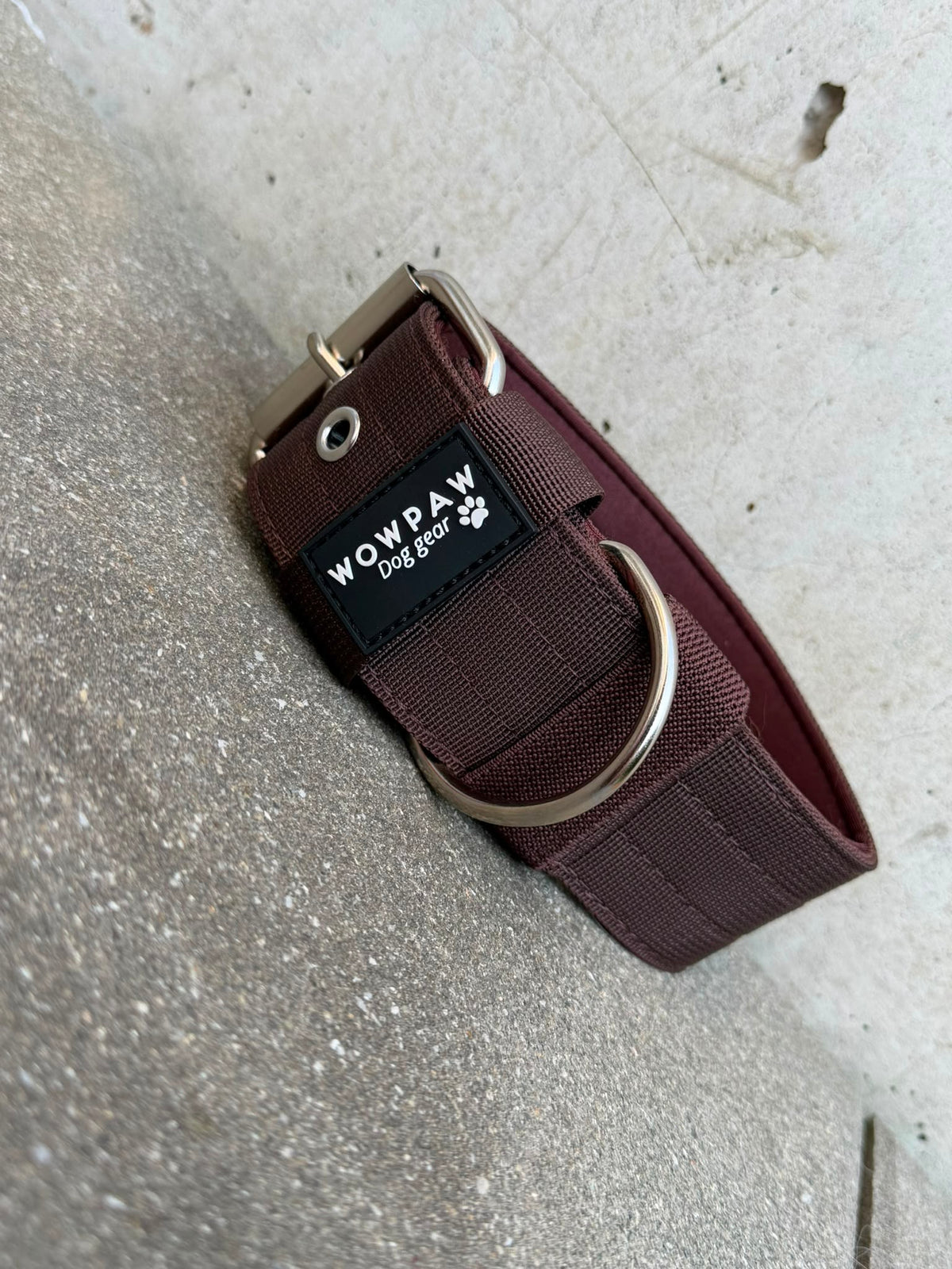 Hochwertiges Basic Hundehalsband Espresso Braun 5cm Größe S