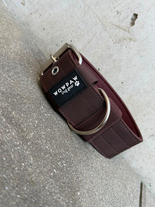 Hochwertiges Basic Hundehalsband Espresso Braun 5cm Größe S