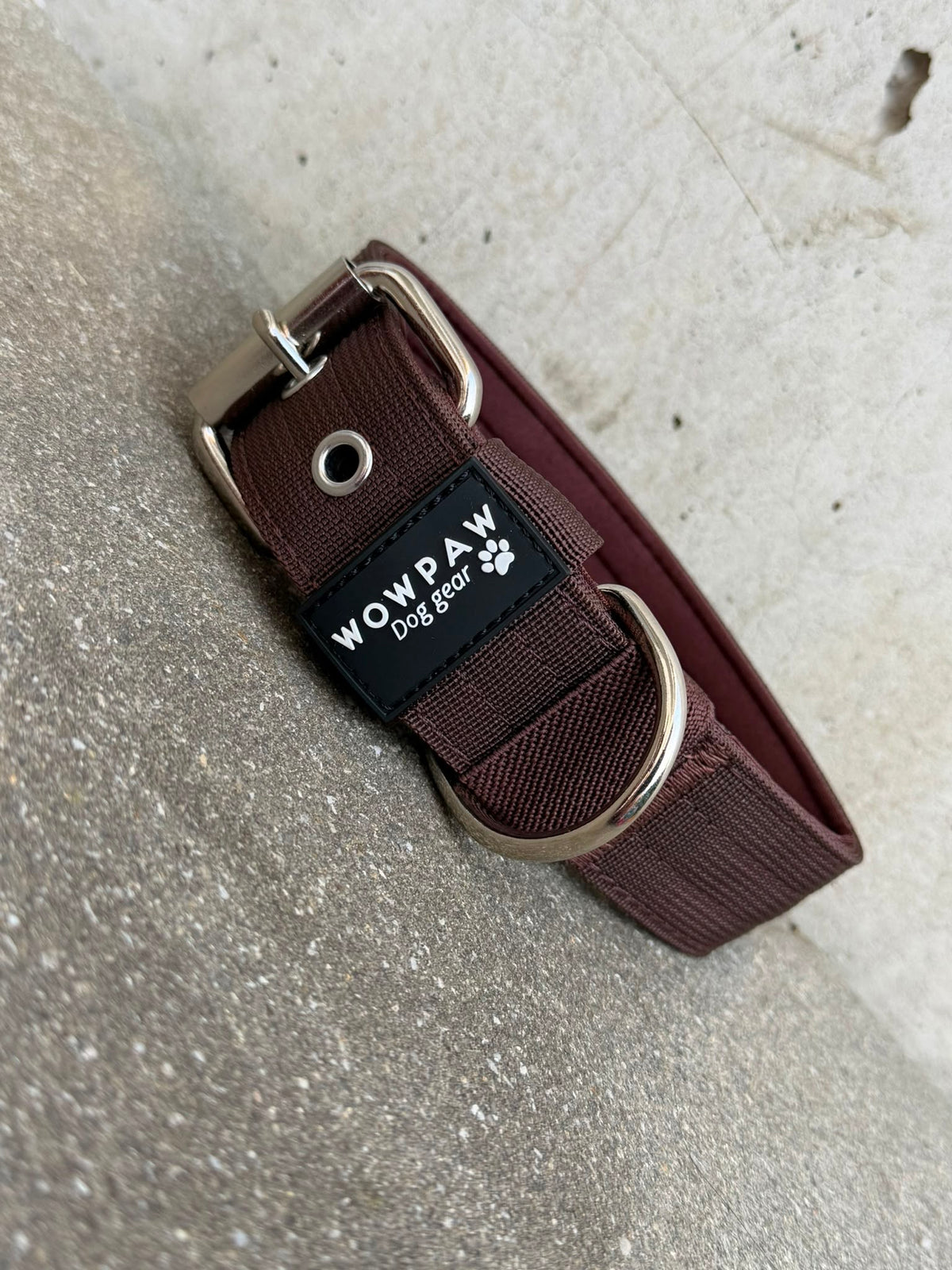 Hochwertiges Basic Hundehalsband Espresso Braun 3,8cm Größe S