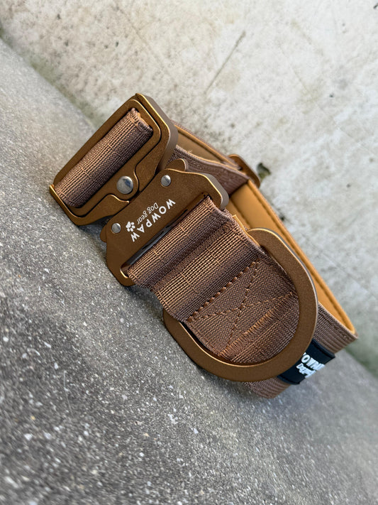 Taktisches Hundehalsband 5cm ULTRA LIGHT Braun Edition Größe M ohne Griff