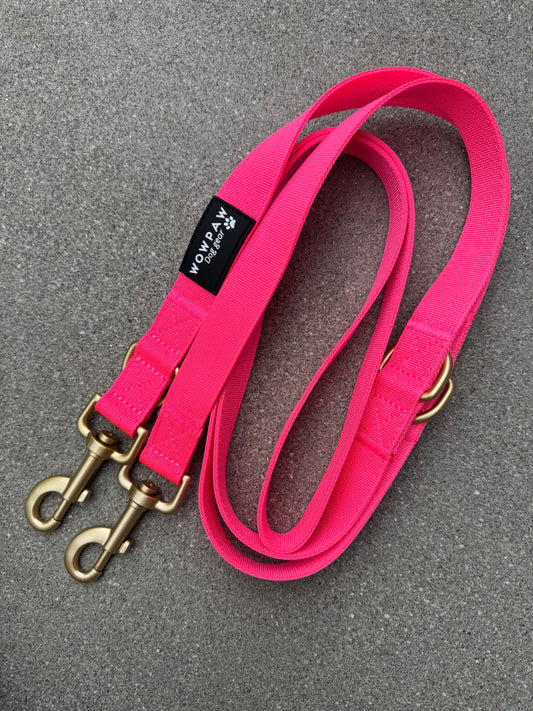 Standard Hundeleine M verstellbar Länge 2m Neonpink Edition