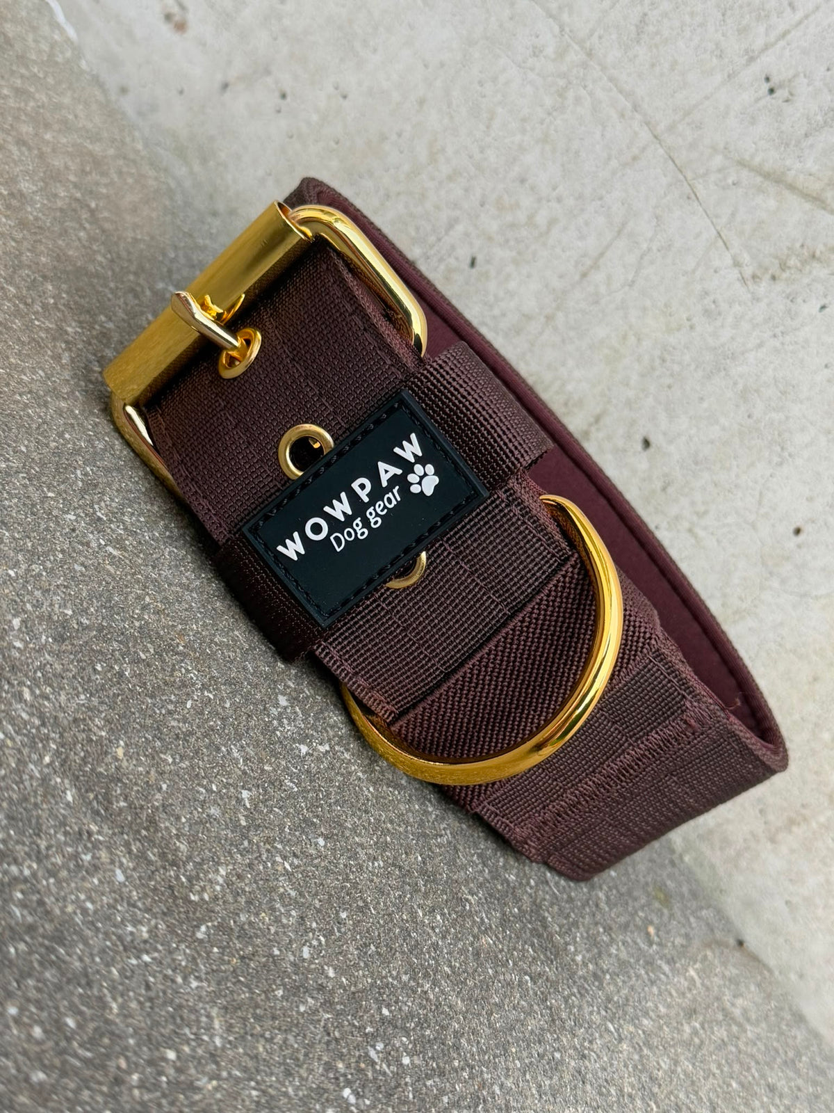 Collare basic di alta qualità per cani marrone espresso 5cm Taglia S