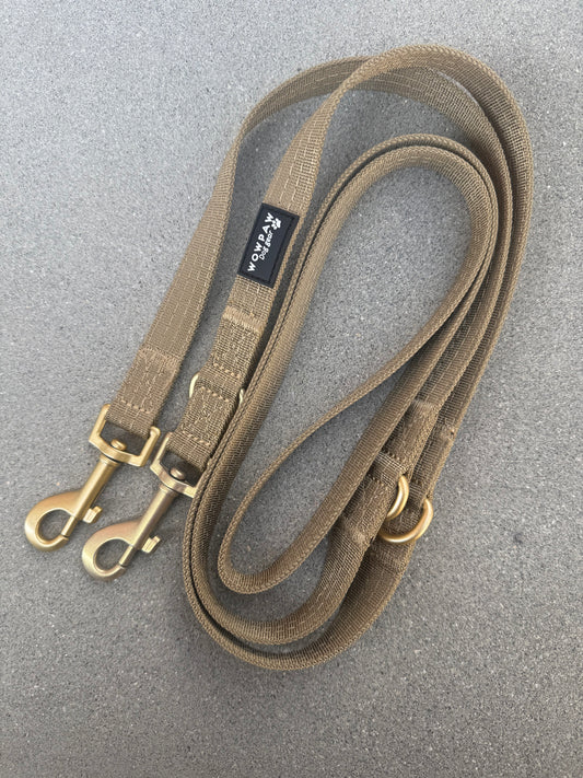Standard Hundeleine S verstellbar Länge 2m Sand Olive Edition