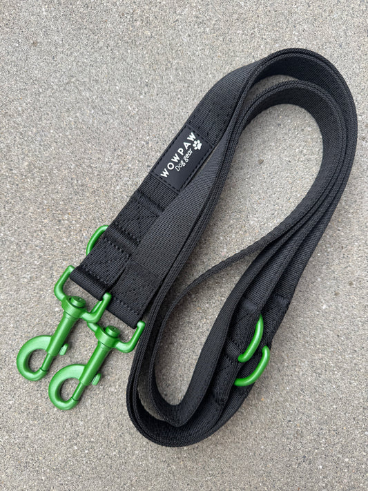 Standard Hundeleine M verstellbar Länge 2m Black&Green Edition