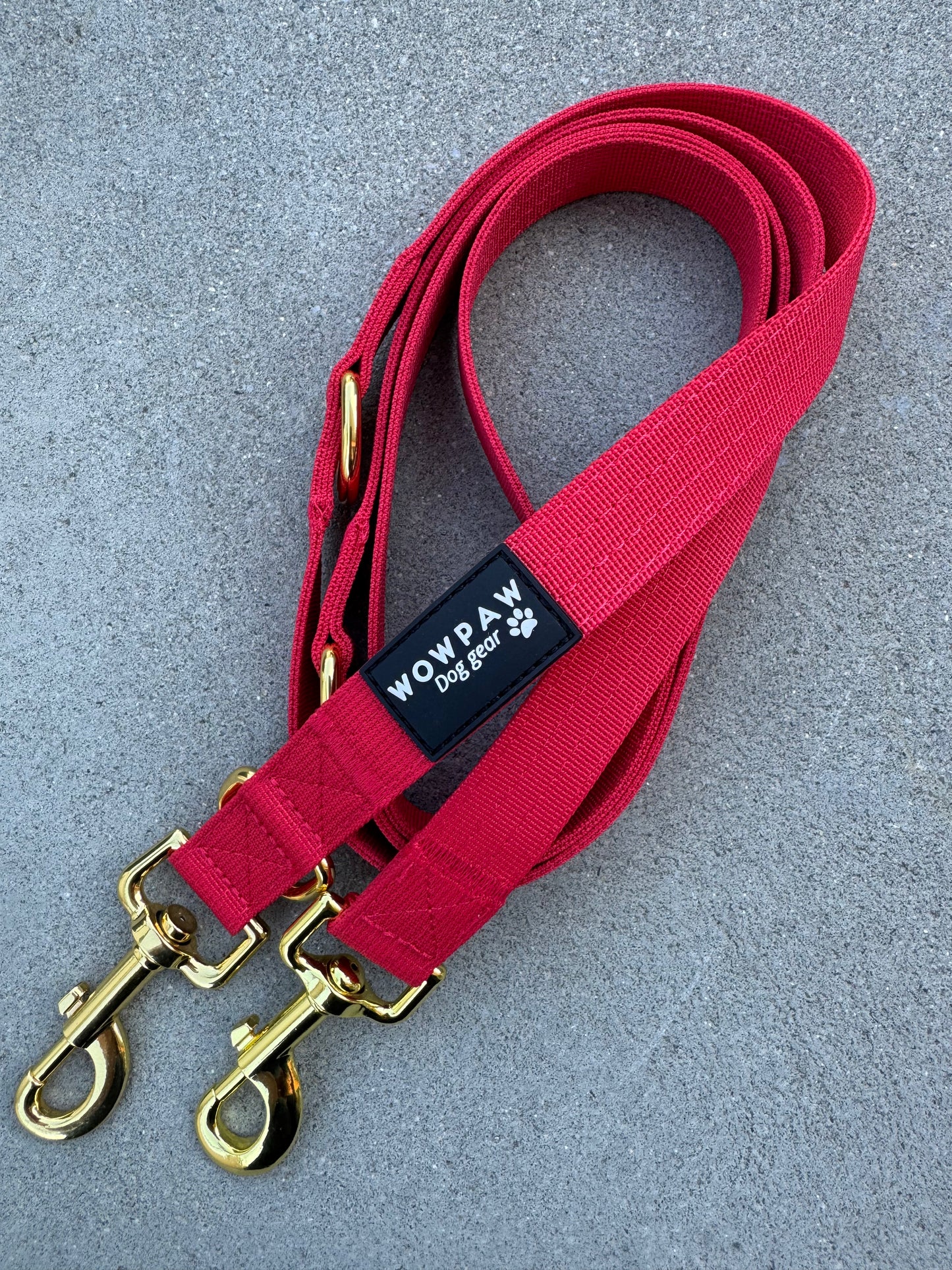 Standard Hundeleine M verstellbar Länge 2m Rot-Gold
