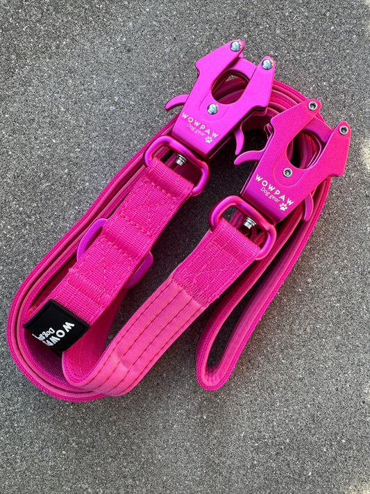 Guinzaglio tattico per cani ULTRA LIGHT, edizione Magenta, lunghezza 2m regolabile