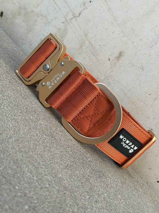 Collare tattico per cani di alta qualità 5cm ULTRA LIGHT Edizione Kupfer, taglia S senza maniglia