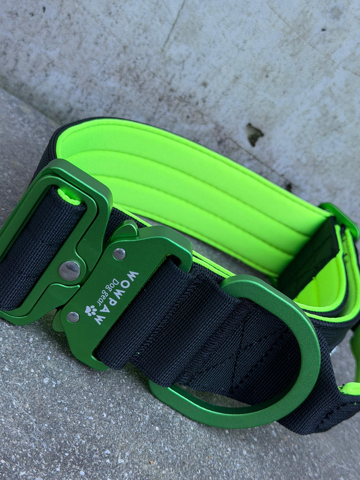 Taktisches Hundehalsband ULTRA LIGHT 5cm Black&Green Edition L