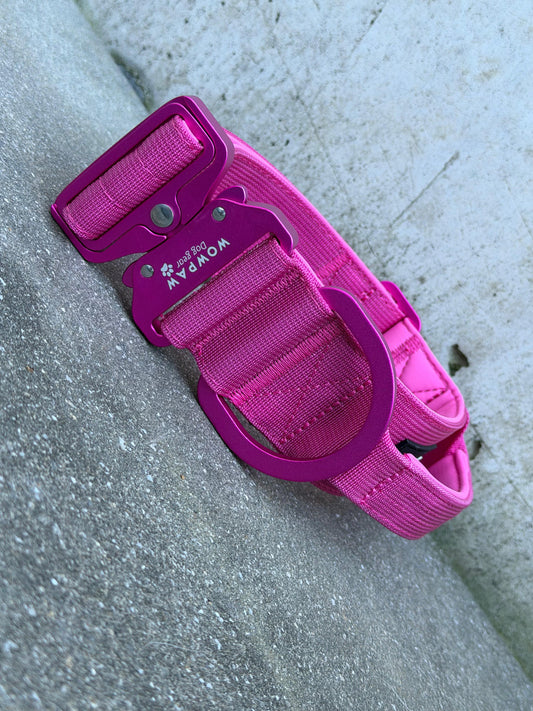 Taktisches Hundehalsband ULTRA LIGHT 5cm Rose Red Edition S