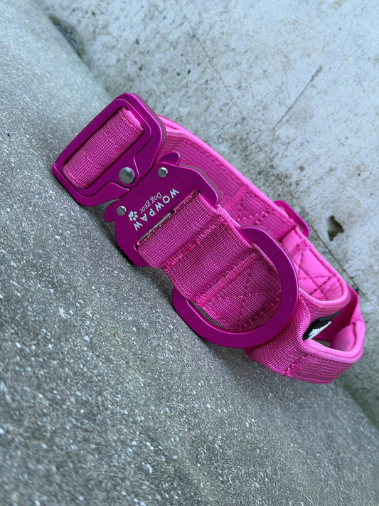 Taktisches Hundehalsband ULTRA LIGHT 3,8cm Rose Red Edition S