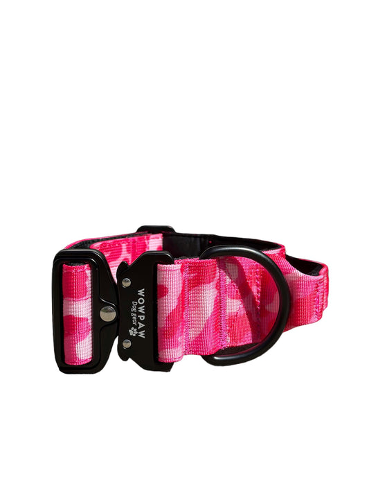 Collare tattico per cani di alta qualità mimetico rosa taglia M