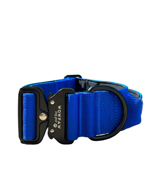 Collare tattico per cani di alta qualità, blu reale, taglia M