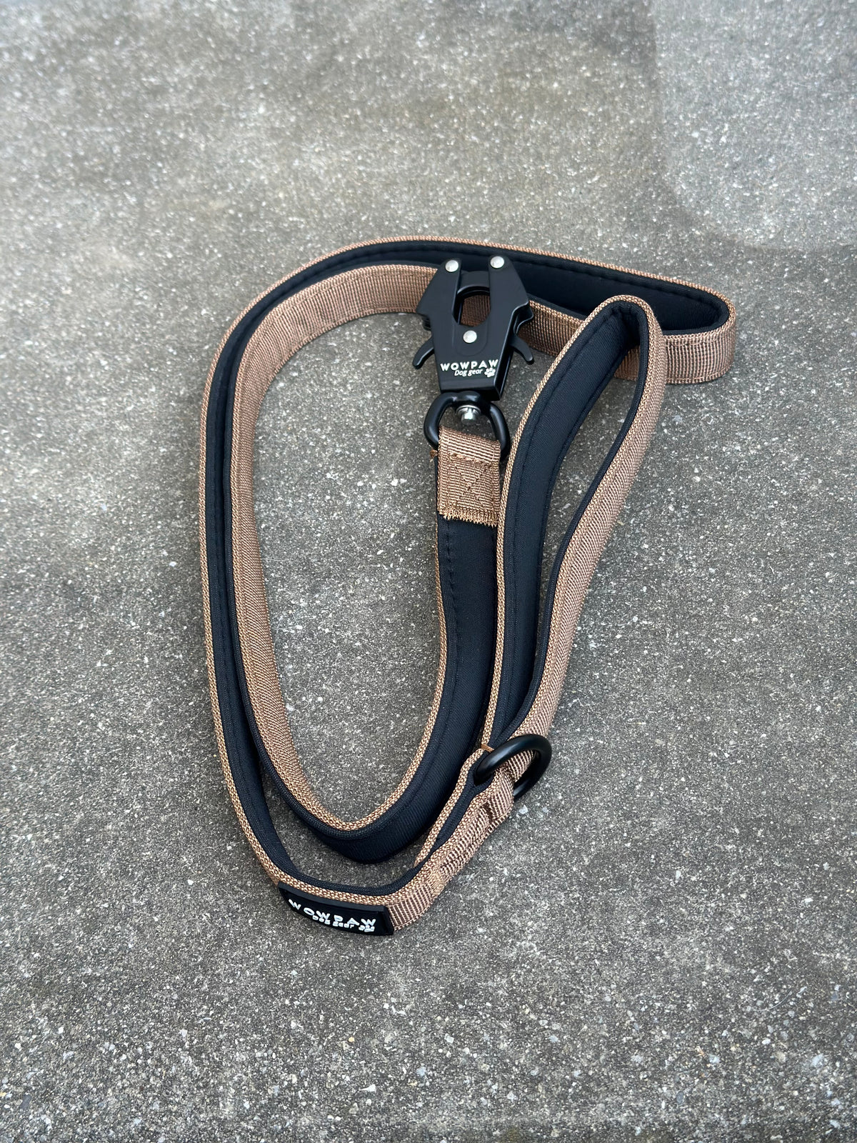 Taktische Hundeleine ULTRA LIGHT Braun, Länge 1,5m mit Medium-Froschkarabiner