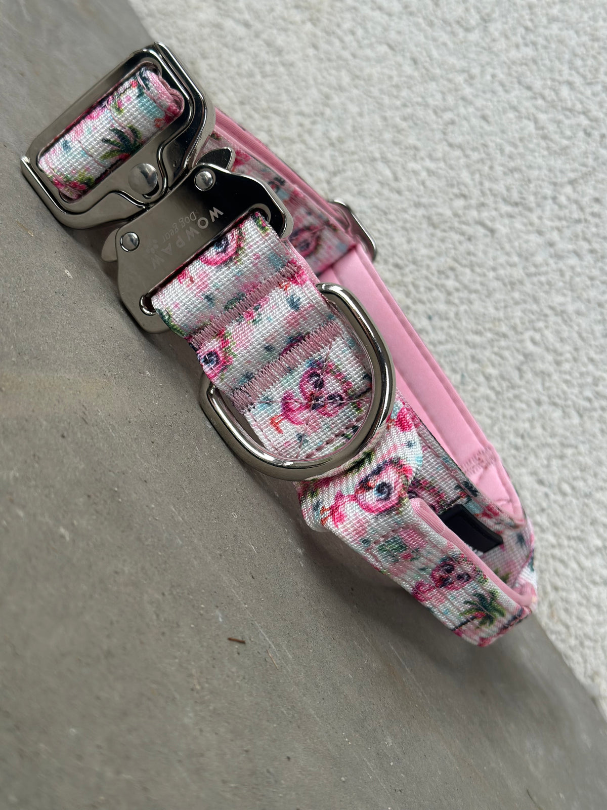 Hochwertiges taktisches Hundehalsband FLAMINGOS LIMITIERT Größe S Breite 5cm