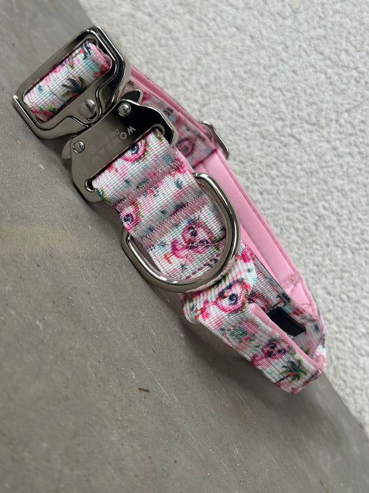 Hochwertiges taktisches Hundehalsband FLAMINGOS LIMITIERT Größe S Breite 3,8cm