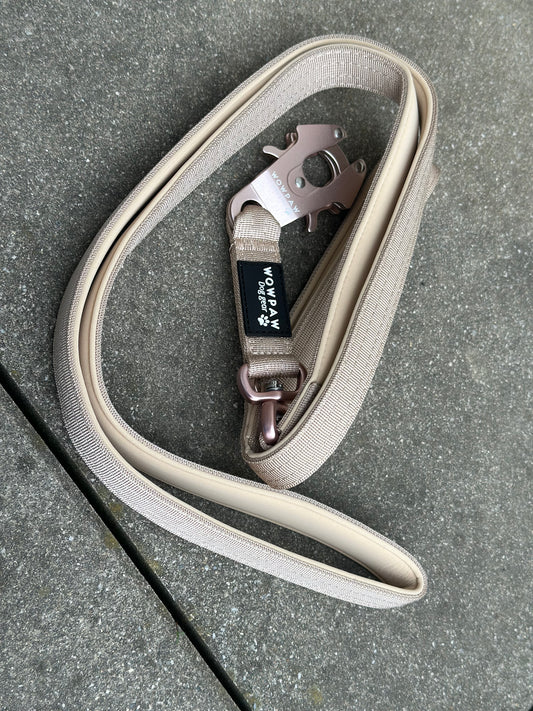 Taktische Hundeleine ULTRA LIGHT Beige Edition 360° drehbar Länge 1,8m