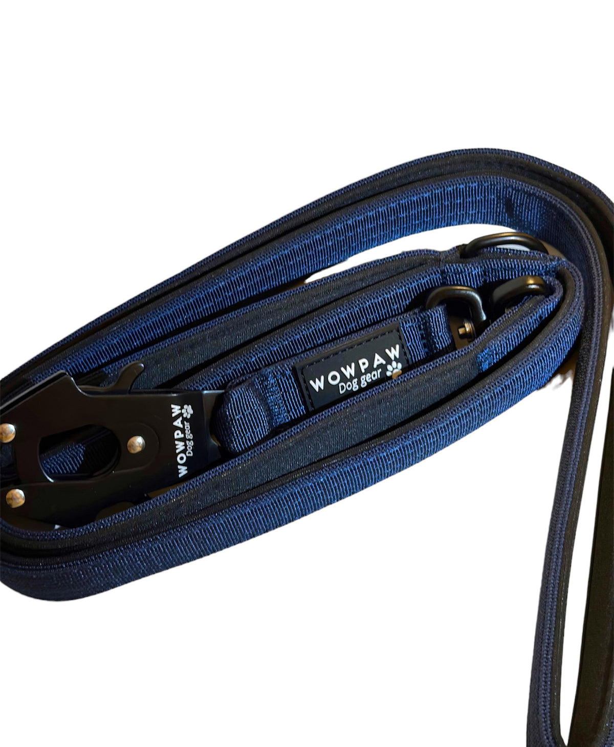 Guinzaglio tattico per cani con moschettone a rana girevole a 360° lunghezza 1,8m blu navy