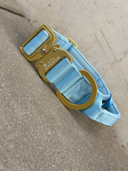Taktisches Hundehalsband 3,8cm ULTRA LIGHT Sky Blue Edition L