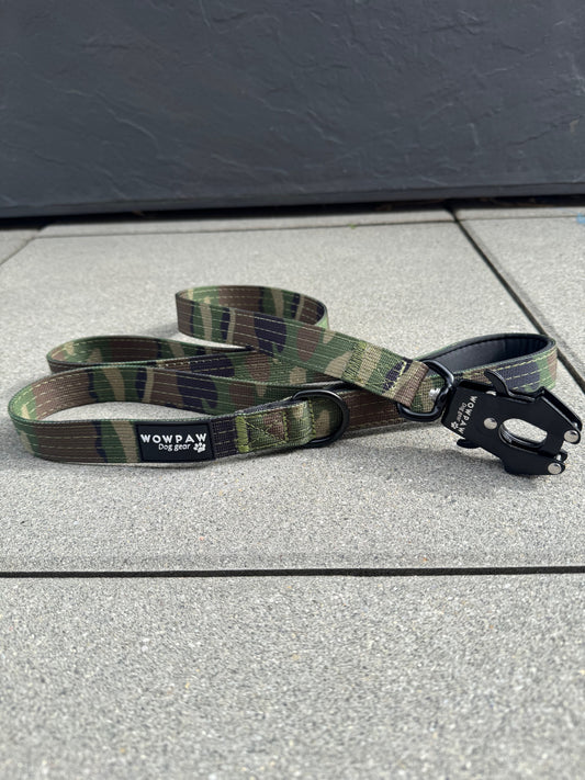 Taktische Hundeleine SOFTLINE mit Froschkarabiner Länge 1,5m Army Green Camouflage