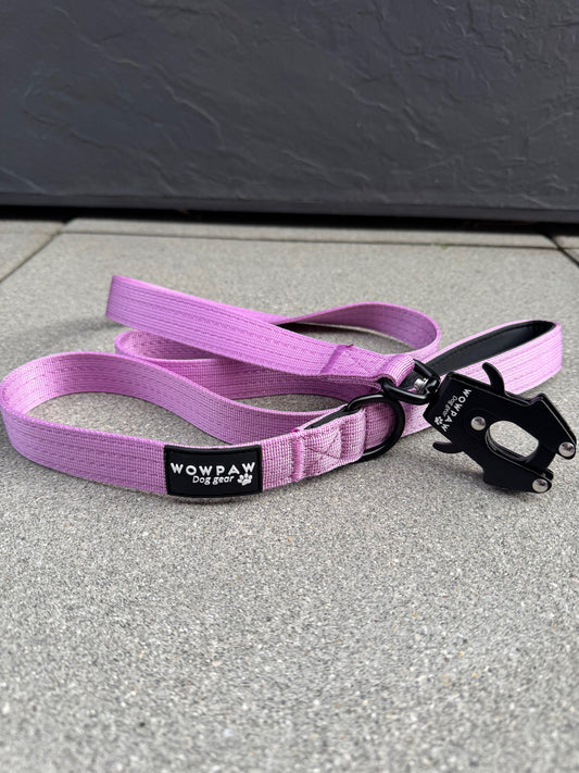 Taktische Hundeleine SOFTLINE mit Froschkarabiner Länge 1,5m Helllila
