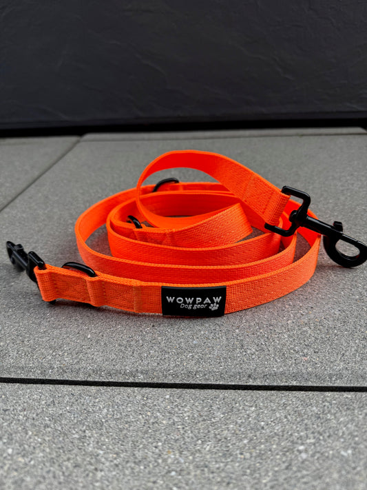 Guinzaglio standard per cani M regolabile, lunghezza 2m, arancione neon