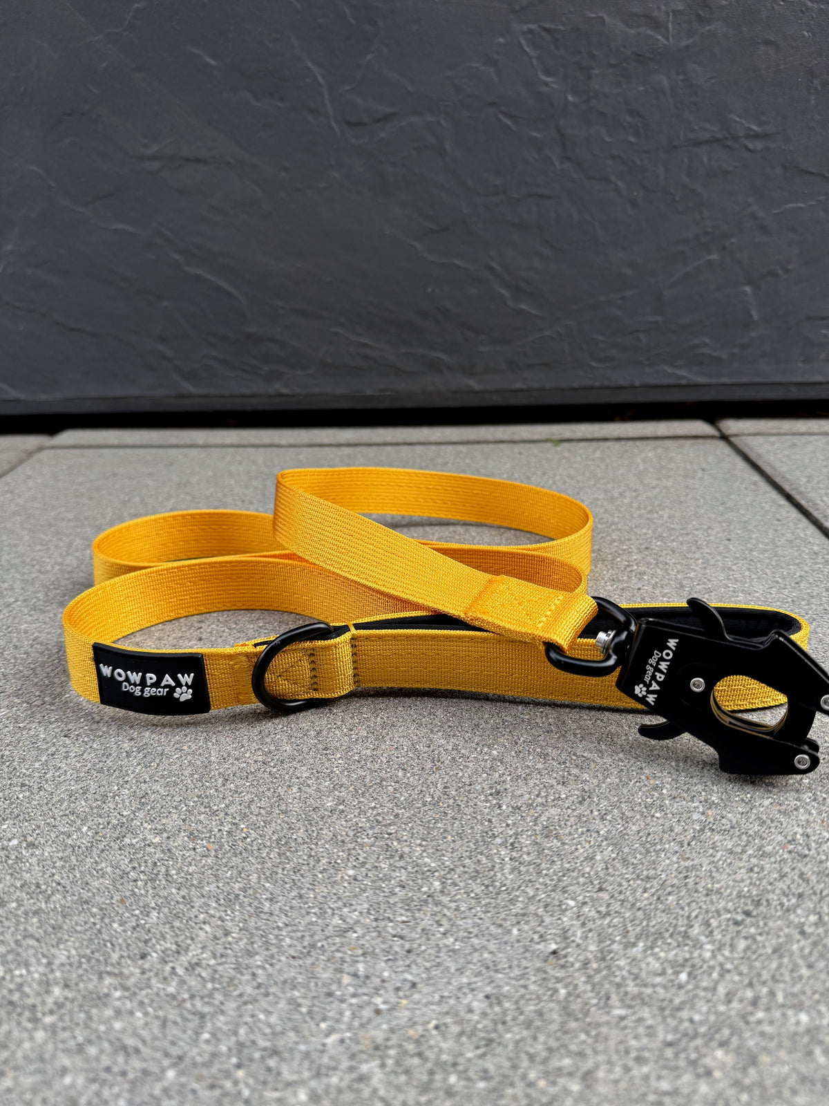 Taktische Hundeleine SOFTLINE mit Froschkarabiner Länge 1,5m Gelb