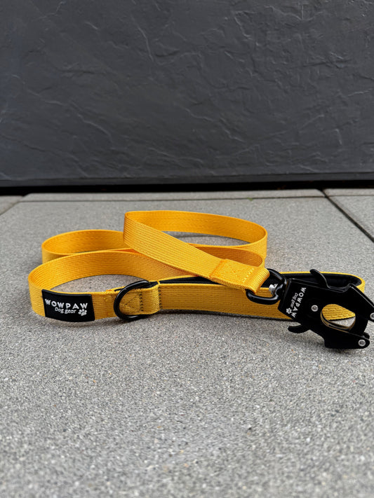 Taktische Hundeleine SOFTLINE mit Froschkarabiner Länge 1,5m Gelb
