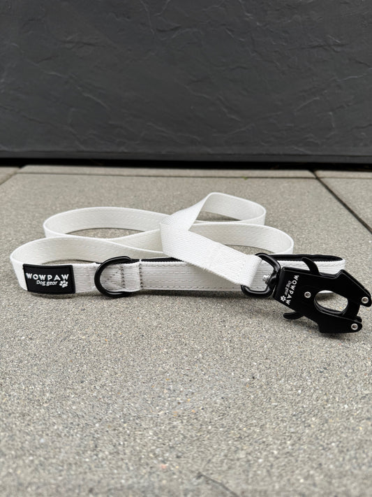 Taktische Hundeleine SOFTLINE mit Froschkarabiner Länge 1,5m Weiß