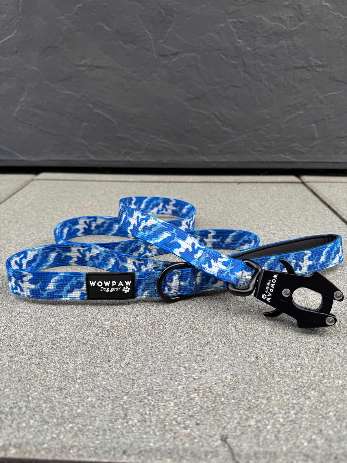 Taktische Hundeleine SOFTLINE mit Froschkarabiner Länge 1,5m Blau Camouflage