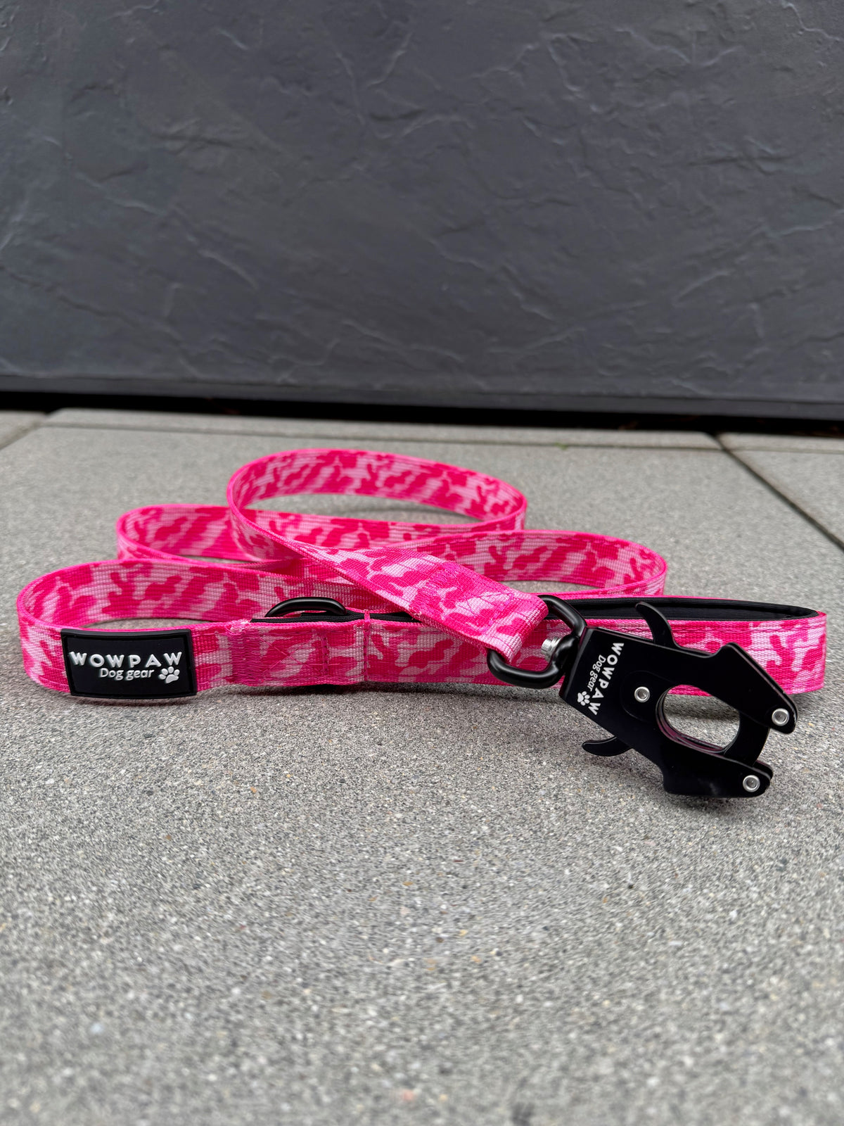Taktische Hundeleine SOFTLINE mit Froschkarabiner Länge 1,5m Pink Camouflage