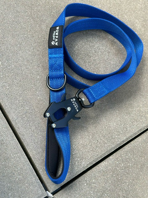 Taktische Hundeleine SOFTLINE mit Froschkarabiner Länge 1,5m Blau